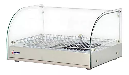 22-INCH COUNTERTOP DISPLAY WARMER WITH FRONT CURVED GLASS AND 1 REAR HINGED DOOR