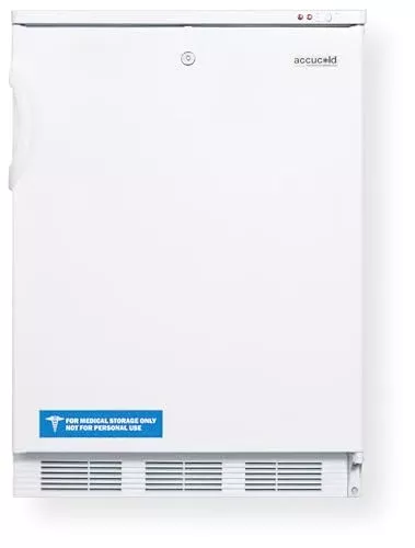 Accoculd VT65ML Freestanding Medical All-Freezer Capable of -25C Operation with Front-Mounted Lock, Manual Defrost, One Piece Interior Liner, Reversible Door and White Exterior