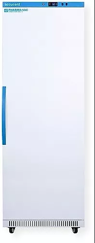Accucold ARS18PV456 Upright Vaccine Refrigerator; 18 cu.ft Capacity; Automatic Defrost; Purpose-built for Pharmacy, Medication, and Vaccine Applications; Adjustable Temperature; Interior Light