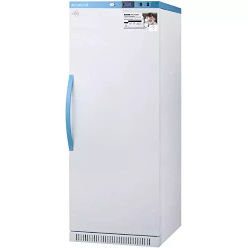 AccuCold MLRS12MCLK 24 MOMCUBE Breast Milk Refrigerator with 12 cu. ft. Capacity 6 Lockers Door Alarm LED Interior Lighting and Door Lock in White
