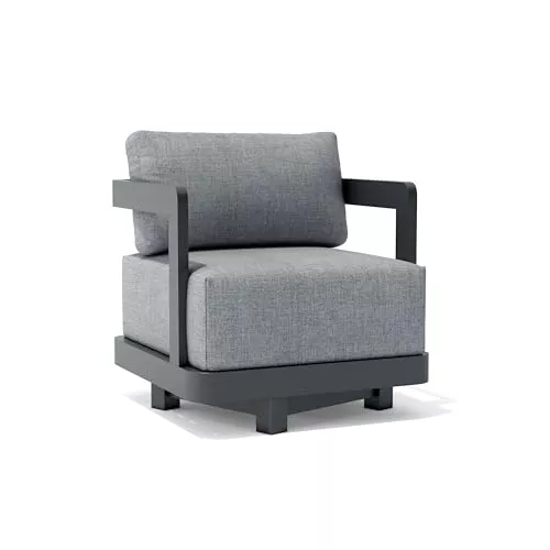 Anderson Teak Granada Deep Seating Aluminum Swivel Armchair (Cast Slate)