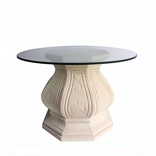 Anderson Teak Louis XIV Pedestal Table in Natural Beige