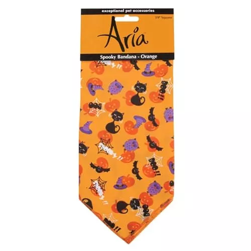 Aria Polyester Spooky Bandana, Orange