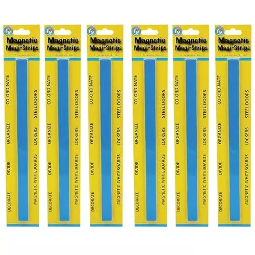 Ashley Productions Magnetic Magi-Strips, Blue, 12 Feet Per Pack, 6 Packs