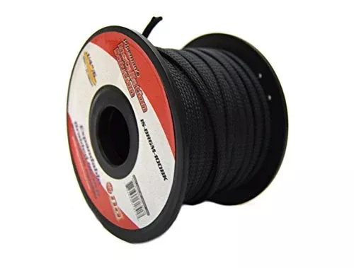 Audiopipe ISBR6M100BK Installation Solution Expandable Braided Sleeve Black 1/4