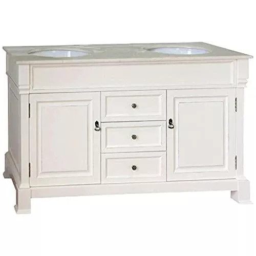 Bellaterra Home 205060-D-CR 60-Inch Double Sink Vanity, Wood, Cream White