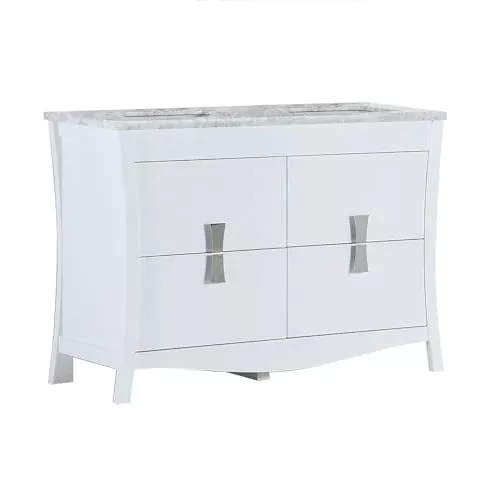 Bellaterra Home 500701-48D-WC 48 in. Double Sink Vanity Galaxy top, White,Black