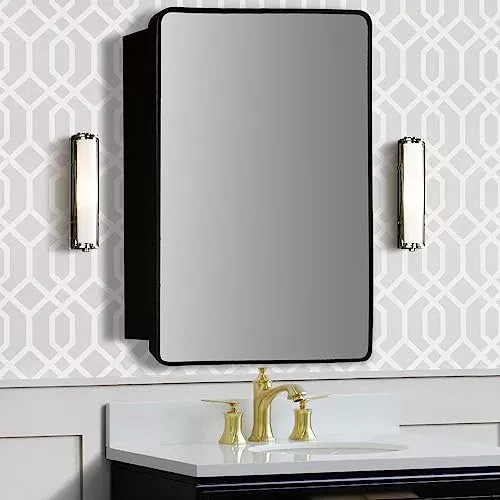 Bellaterra Home 8821-MC-BL Rectangular Metal Frame Medicine Cabinet Matte Black