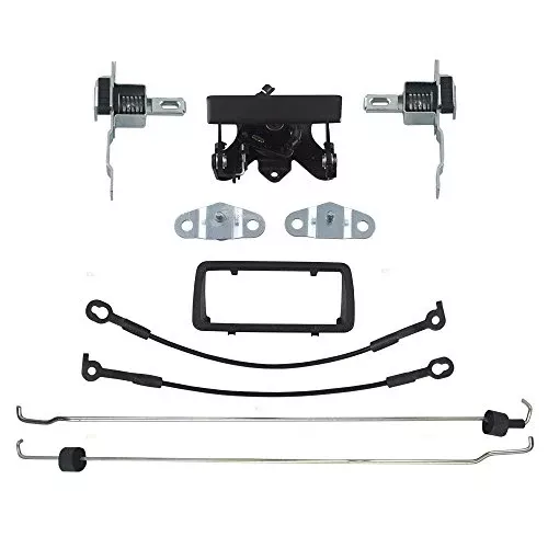 Brock Replacement Set Tailgate Handles & Bezels w/Latches Cables Rods & Bed Side Hinges Kit Compatible with 1994-2004 S10 Sonoma Pickup Truck