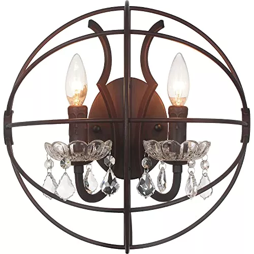 Campechia 2 Light Wall Sconce With Brown Finish