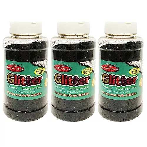 Charles Leonard Creative Arts Glitter, Green, Pack of 3 (1 lb) Bottles (CHL41125-3)