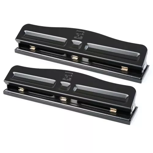 CLI CHL033-2 3 Hole Paper Punch Adjustable, 2/Pack