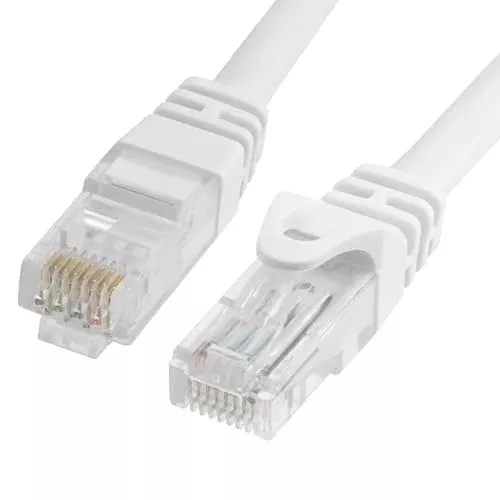 Cmple - Cat 6 Ethernet Cable 5 ft, Cat6 Patch Cables 10Gbps LAN Cable, 550MHz Network Cable, RJ45 Connectors, Compatible with Gaming Computer, Laptop, Modem, Router, HDTV, Gaming Console - White