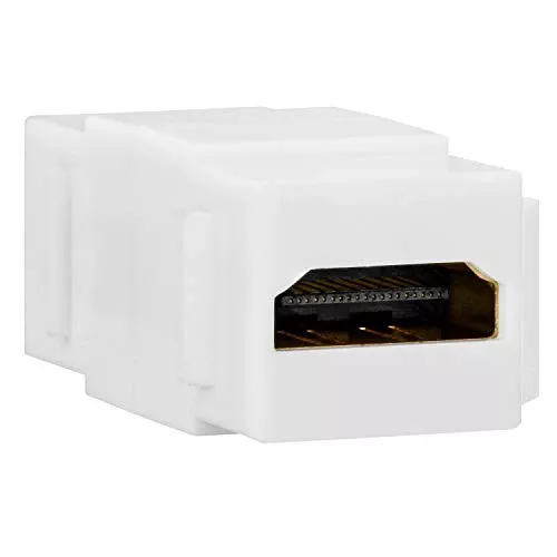 Cmple - HDMI Keystone Coupler Jack F/F, Keystone Jack for Patch Panel Wall Plate, Snap-in HDMI Female to Female Coupler