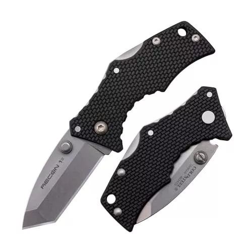 COLD STEEL Grik 3" AUS8A Spear Point Razor-Sharp Blade 3.875" GFN Handle Everyday Carry Versatile Pocket Folding Knife w/Tri-Ad Lock
