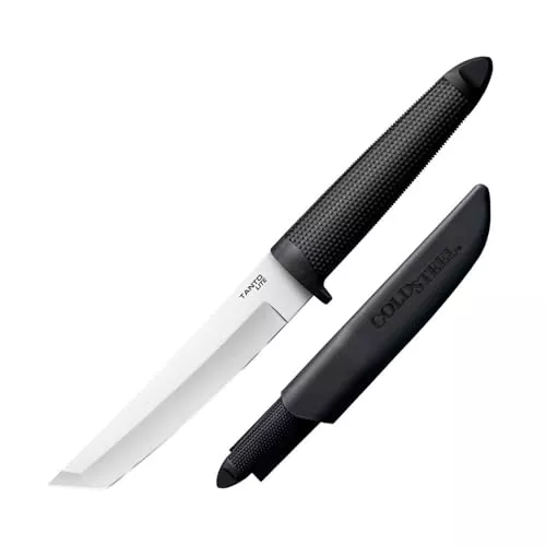 Cold Steel Tanto Lite Durable Lightweight German 4116 Stainless Steel 6" Fixed Blade Outdoor Hunting Utility Knife, Non-Slip Kray-Ex Handle, Secure-Ex Sheath