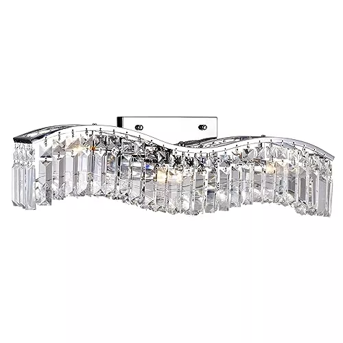 Colosseum Chrome 12" Wide Flush Mount for Entryway, 4-Light Crystal Ceiling Fixture with E12 Bulb Base – Space-Saving Chandelier Alternative, LED Compatible, BACL Certified