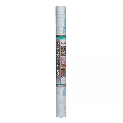 Con-Tact Brand Creative Clear Covering, Versatile and Self-Adhesive Shelf Liner, Ideal Privacy Film, Protective Clear Vinyl, 18'' x 50', Matte