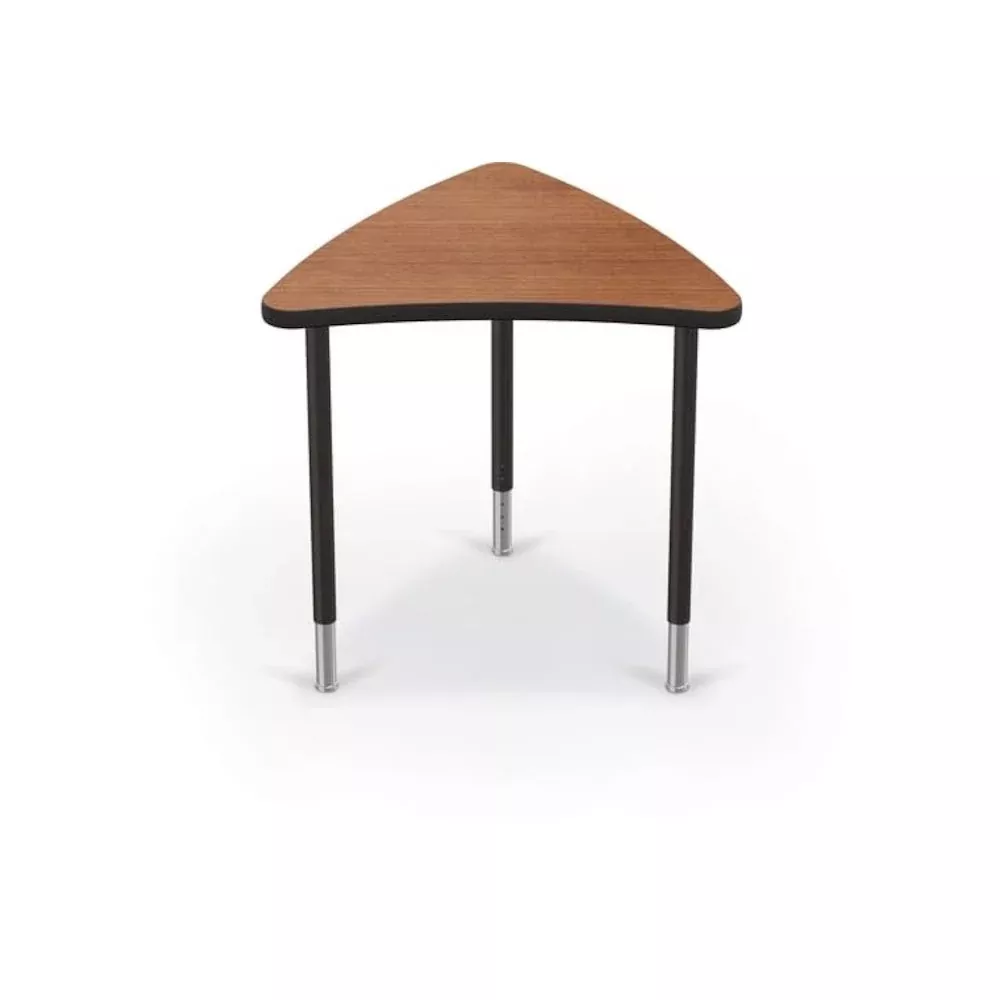 Creator - Chevron Table - Amber Cherry Top Surface And Laminate Backer Back Surface - Black Edgeband - Black Legs - No Bookbox - BALT