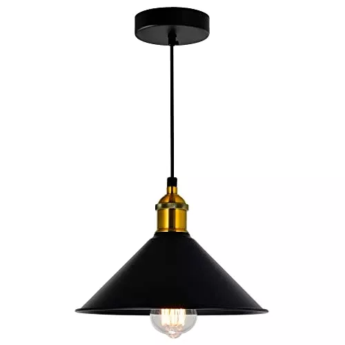 CWI Lighting 1 Light 8'' Industrial Down Mini Pendant for Kitchen, Dining Room, Entryway – E26 Bulb Base, LED Compatible – Adjustable Height with BACL Certification