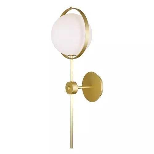 CWI Lighting Da Vinci 1-Light Uplight Wall Sconce with Brass Finish for Hallway, Entryway, Living Room – G9 LED Compatible – Frosted Globe Shade, Modern Accent Lighting