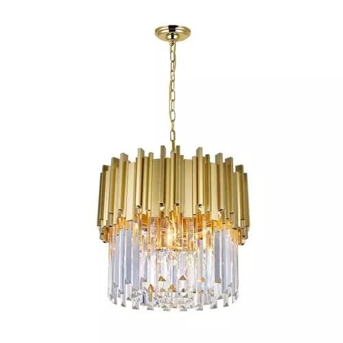 CWI Lighting Deco 7 Light Down Contemporary Metal Chandelier in Gold
