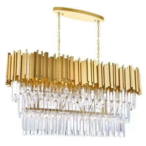 CWI Lighting Deco 9 Light Contemporary Metal Pool Table Light in Medallion Gold