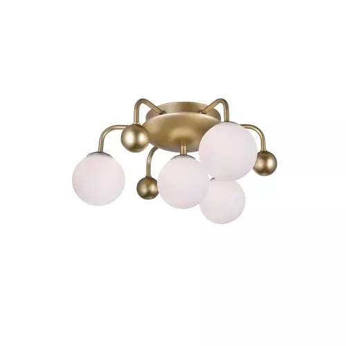CWI Lighting Element 16'' 4 Light Flush Mount with Sun Gold Finish – Compatible with G9 LED – Ideal for Bedroom, Hallway, Entryway