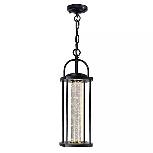 CWI Lighting Greenwood 1 Light Farmhouse Metal Outdoor Wall Lantern in Black