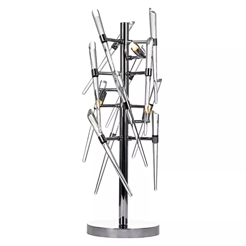 CWI Lighting Icicle 3-Light Table Lamp, 25-Inch Modern Chrome Finish with Clear Glass Accents