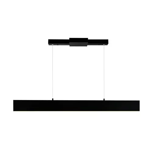 CWI Lighting Krista 36-Inch Integrated LED Linear Chandelier, Satin Black Finish for Dining Rooms, Living Rooms, and Pool Tables