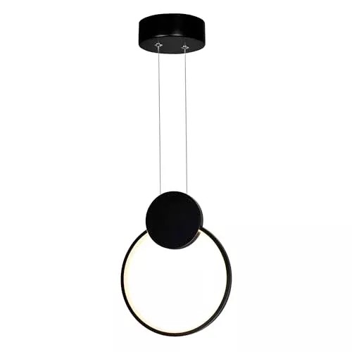 CWI Lighting Pulley 8-Inch Integrated LED Black Mini Pendant – Ideal for Kitchen Islands, Bar Counters, and Reading Nooks