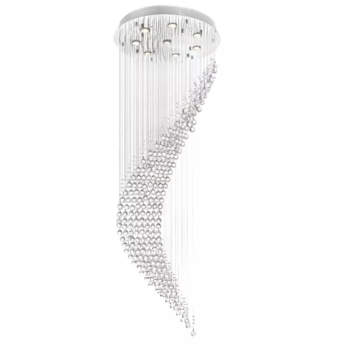 CWI Lighting Ribbon 8 Light Flush Mount with Chrome Finish
