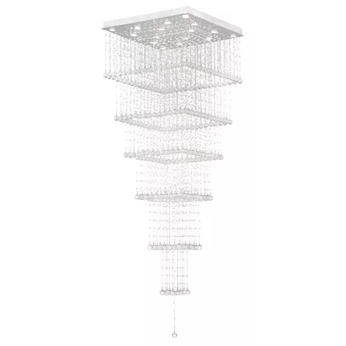 CWI Lighting Square 16 Light Flush Mount with Chrome Finish Fom