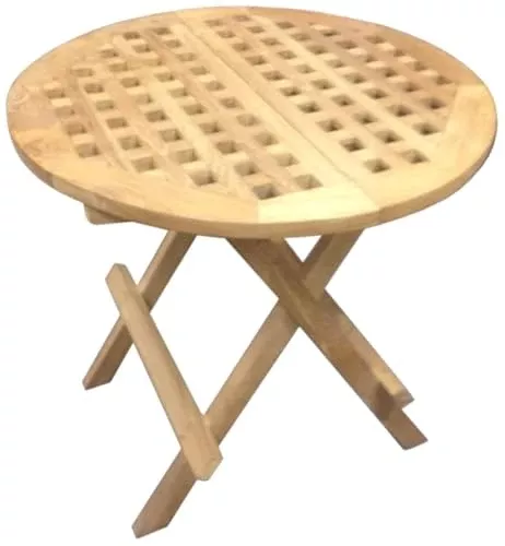 D-Art Collection Teak Picnic Side Table ROUND