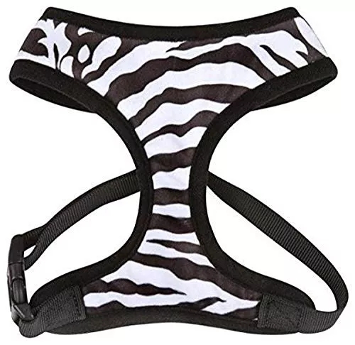 East Side Collection Polyester Plush Zebra-Print Dog Harness, Small