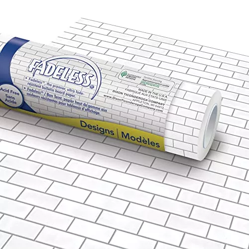 Fadeless Design Roll, 48" x 12', Subway Tile, 4 Rolls