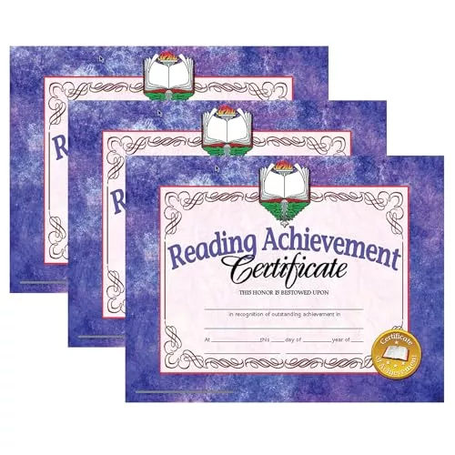 Flipside Hayes Publishing Certificate, 8.5-inch x 11-inch, Reading Achievement, 30 Per Pack, 3 Packs (H-VA677-3)