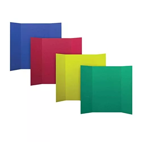 Flipside Products 36” x 48” Project Boards for Presentations, Science Fair, School Projects, Event Displays and Trifold Picture Board, Proudly Made in USA - Black - 4 Pack