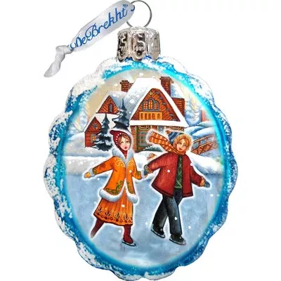 G.DeBrekht Artistic Studios GDeBrekht 773022 Fun Skiing Glass Ornament