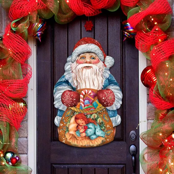G DeBrekht G.DeBrekht 8117901 Gift Bag Santa Wooden Christmas Ornament