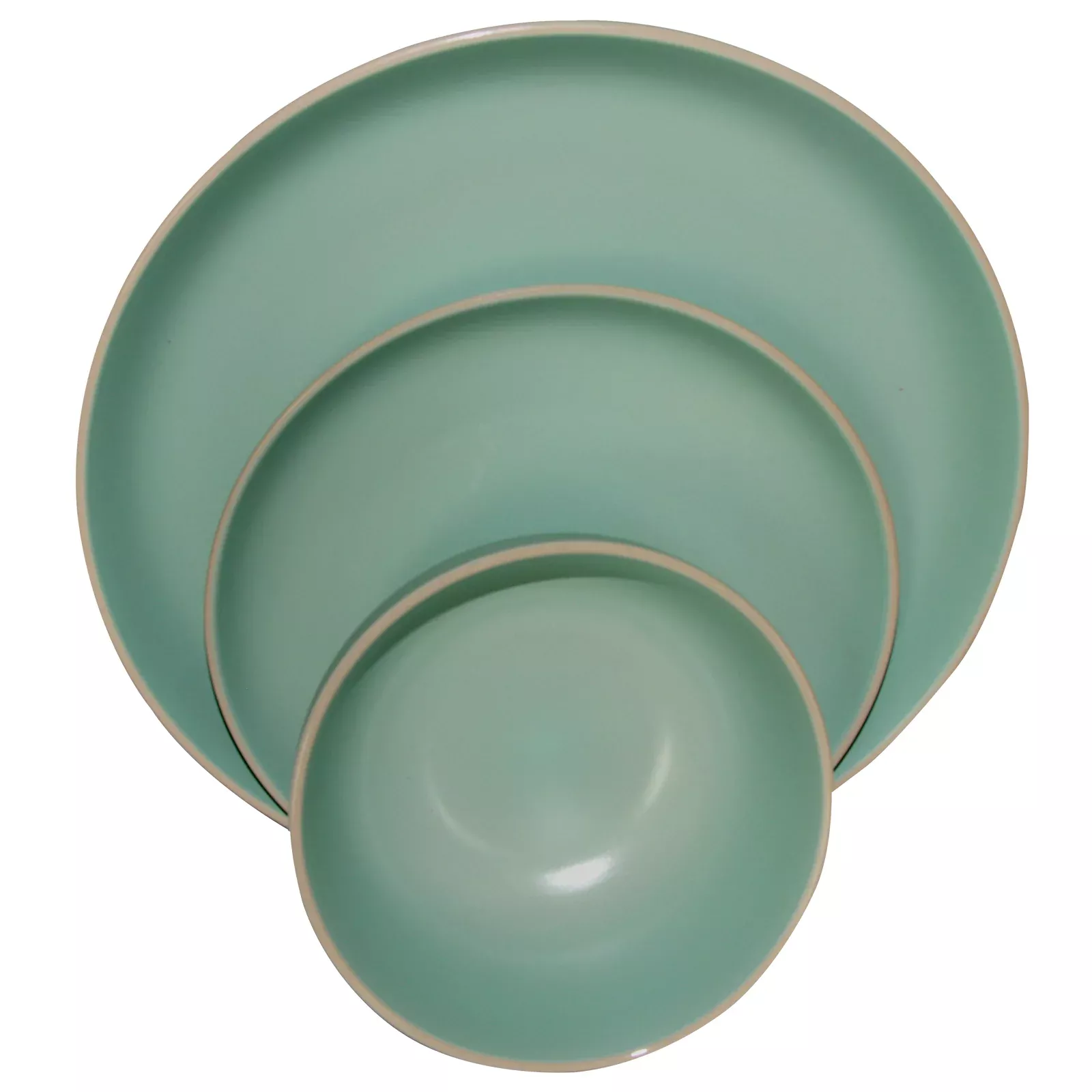 Gibson HomeRockaway 12 Piece Stoneware Dinnerware Set In Matte Teal