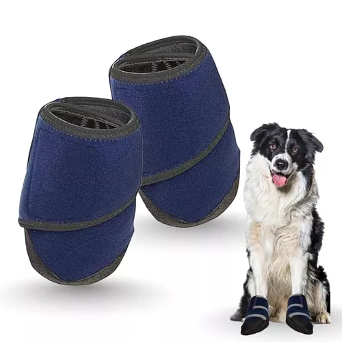Healers PetCare Medical Dog Boots with Gauze Inserts – Protective Dog Booties for Injured Paws, Wound Care & Recovery - Breathable, Non-Slip, Adjustable Strap Closure (2-Booties) (Medium)