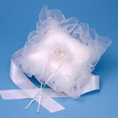 Ivy Lane Design 21ZPL Large Wedding Dog Ring Pillow in White