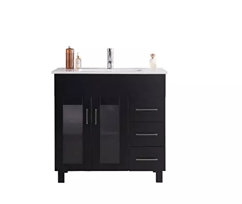 Laviva Nova 36 - Espresso Cabinet Ceramic Basin Countertop