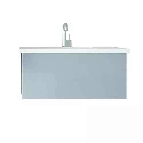 Laviva Vitri 36 - Fossil Grey Cabinet Matte White Viva Stone Solid Surface Countertop