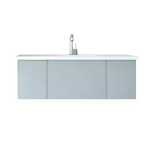 Laviva Vitri 48 - Nautical Blue Cabinet Matte White Viva Stone Solid Surface Countertop