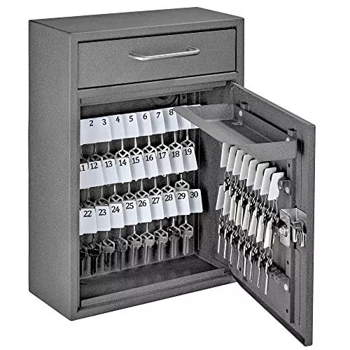 Mail Boss 8150 Key Boss Locking Security 105 Position Key Cabinet Dropbox, Keyed Lock, Granite
