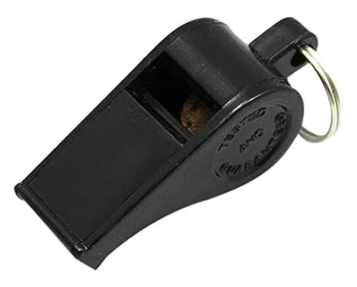 MARTIN SPORTS Plastic Whistle, Sold in Dozens, Small, Black