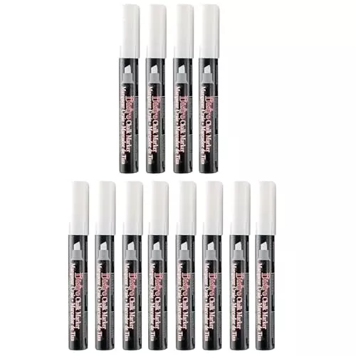 Marvy Uchida, Fluorescent Broad Point Chalk Marker Chisel Tip Set 4H, Colors, 4 Per, 2 Packs, 2 Pack